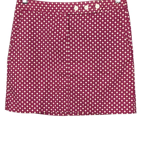 J. Crew Diamond Print Sailor Mini Skirt Pink White Geometric Print sz 2 - Picture 1 of 6